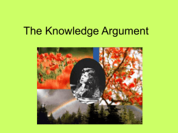 The Knowledge Argument - Vienna University of Technology