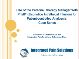 Use of the Personal Therapy Manager With Prialt