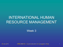 IHRM PowerPoint Slides for Week 03