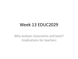 Week 13 EDUC2029 - English Teacher Guru