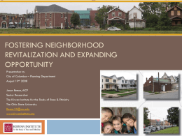 Fostering Neighborhood Revitalization and Expanding