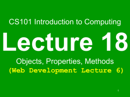 JavaScript Objects, Properties, Methods