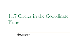 11.7 Circles in the Coordinate Plane