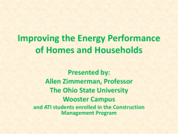 Improving the Energy Performance of Homes and Households