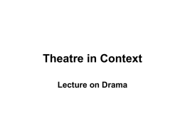 Theatre in Context - School of English and American