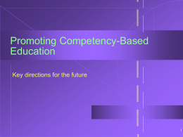 Promoting Competency