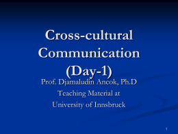 Cross-cultural Communication (Day-1)