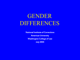 GENDER DIFFERENCES - Washington College of Law