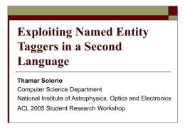 Exploiting Named Entity Taggers in a Second Language
