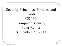 Introduction CS 239 Security for Networks and System