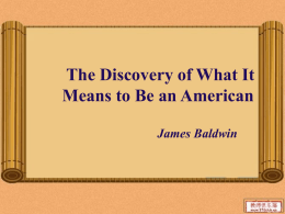 Unit 12 The Discovery of What It Means to Be an American