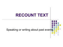 Power Point Recount Text