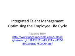 Integrated Talent Management Optimising the Employee Life
