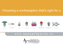 Choosing a contraceptive that's right for u Teaching Tool