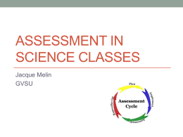 Assessment in Science Classes - Formative Assessment and