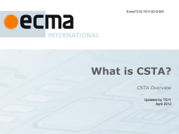 CSTA Overview, April 2012 (replaces 2007/037)