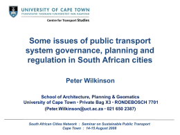 Some issues of public transport system governance
