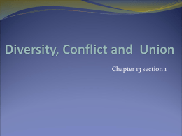 Diversity, Conflict, Union