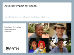 Policy Advocacy for Health