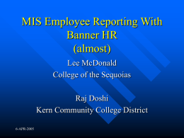 MIS Employee Reporting With Banner HR (almost)