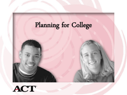 ACT Planning for College
