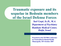 Traumatic exposure and its sequelae in Bedouin members of