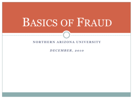 Basics of Fraud - Northern Arizona University