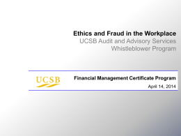 Ethics and Fraud Training