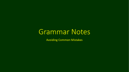 Grammar Notes - Lake Region Thunder