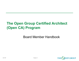 The Open Group’s IT Architect Certification (ITAC) Program
