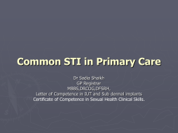 Common STI in Primary Care