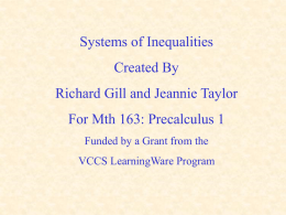 Systems of Inequalities
