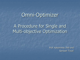 Omni-Optimizer A Procedure for Single and Multi