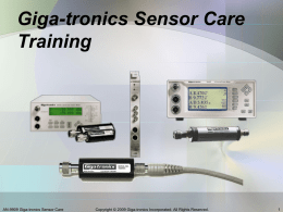 Giga-tronics Sensor Care Training