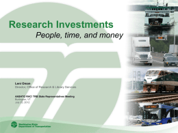 Leni Oman: Research Investments: People, Time, and Money