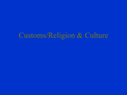 Customs/Religion & Culture— an example of the Jewish people