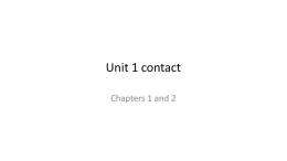 Unit 1 contact - Kenston Local Schools