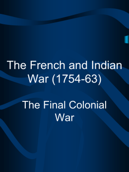 The French and Indian War (1754-63)