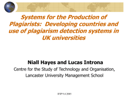 Plagiarism, Detection and Intentionality: On the (un