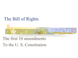 The Bill of Rights - New Bremen Schools