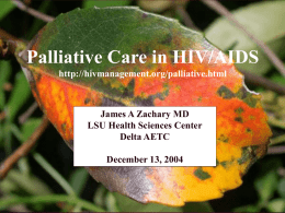 Palliative Issues in HIV/AIDS