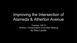 Reducing Congestion at Intersection of Alameda & Atherton
