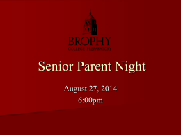 Senior Parent Night - Brophy College Preparatory