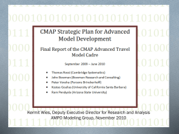 Strategic Plan for Advanced Travel Modeling at CMAP