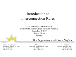 Components of an Interconnection Rule: Survey of Existing