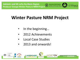 AMLR Northern Region Producer Groups Winter Pasture Project