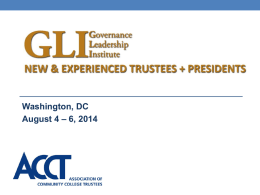 ACCT Governance Leadership Institute June 12