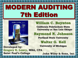 MODERN AUDITING 7th Edition - California State University