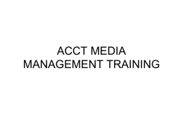 ACCT MEDIA MANAGEMENT TRAINING