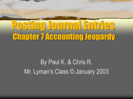 Accounting Jeopardy 7 - Lyman's Information Technology